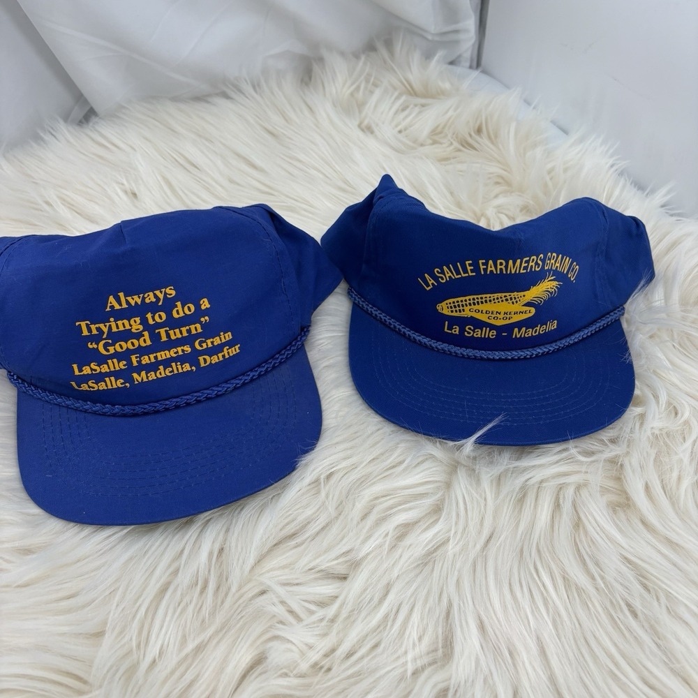 Vintage Trucker Hat Snapback Cap Blue Perfect Clean Two